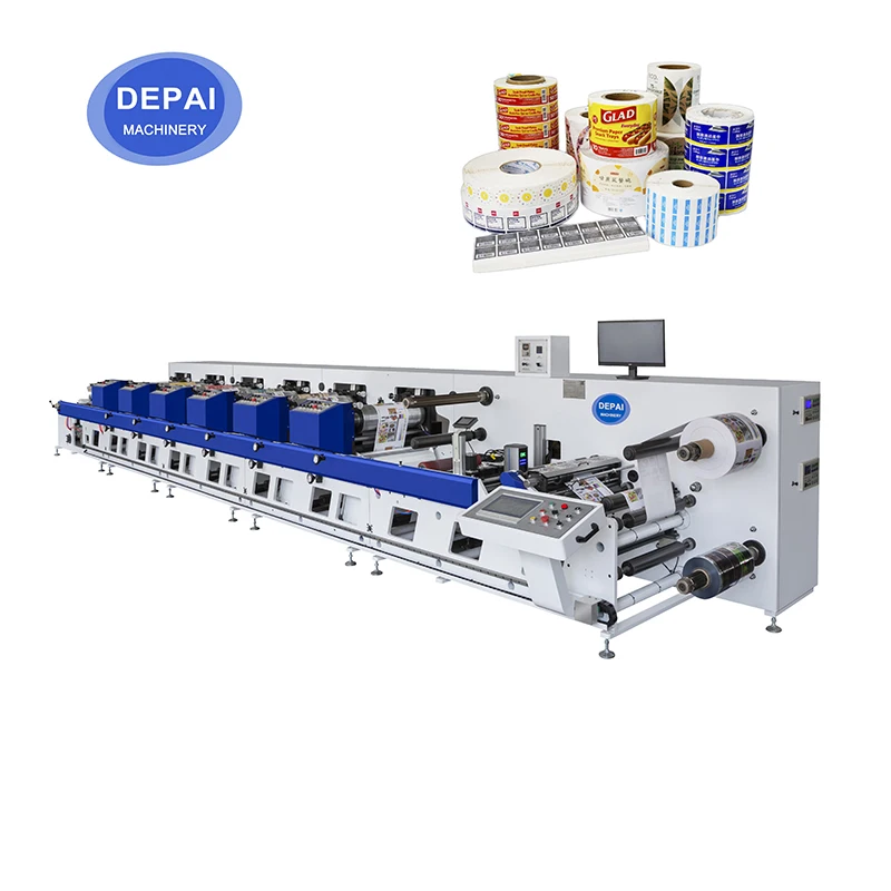 Full servo motors Horizontal Flexographic Flexo Printer Press printing machine for plastic film PET OPP film sticker printing