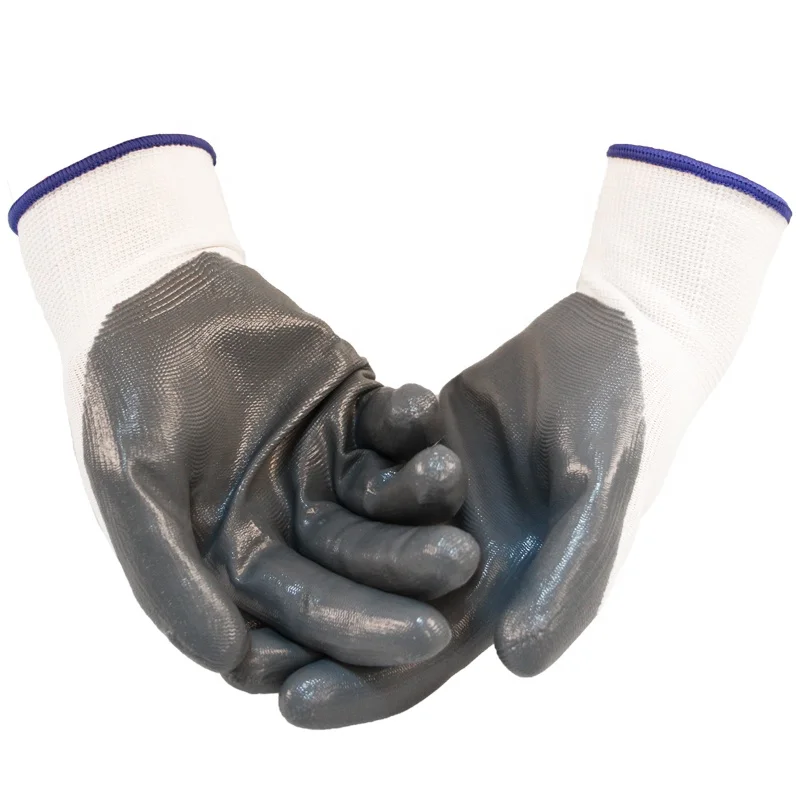 Wholesale 13 gauge polyester liner nitrile coated gloves landscaping gardening work gloves