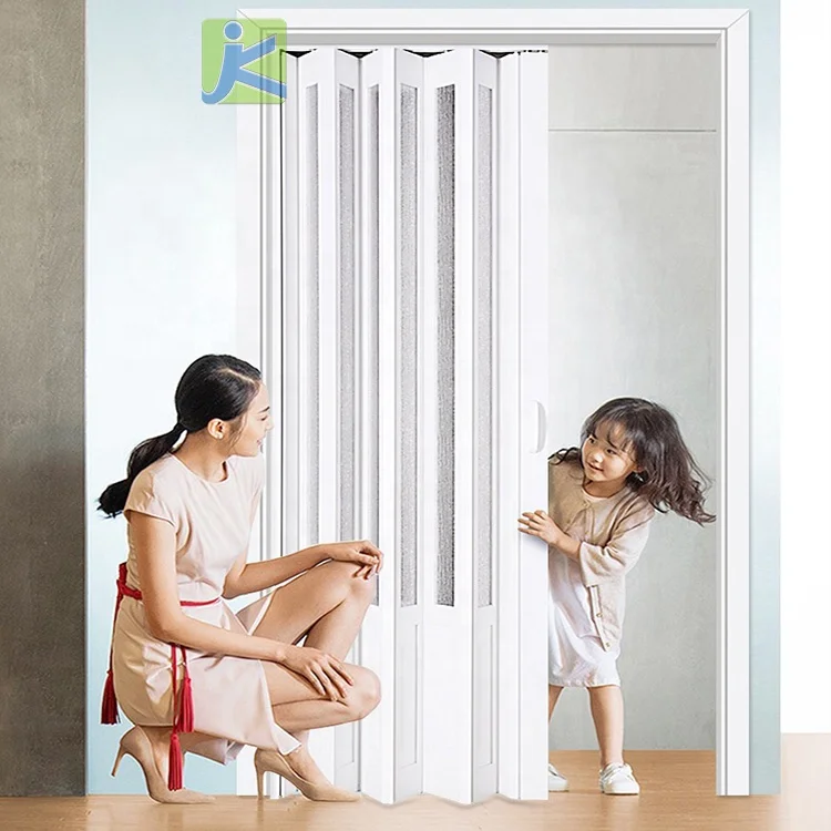 Cheap bathroom shower waterproof PVC folding moving door