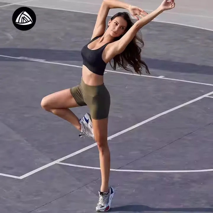 Luckpanther Yoga Gym Fitness Sets Booty Shorts Women Sexy Sports Bra Gym Running Workout Sports Fitness Biker Short Sets