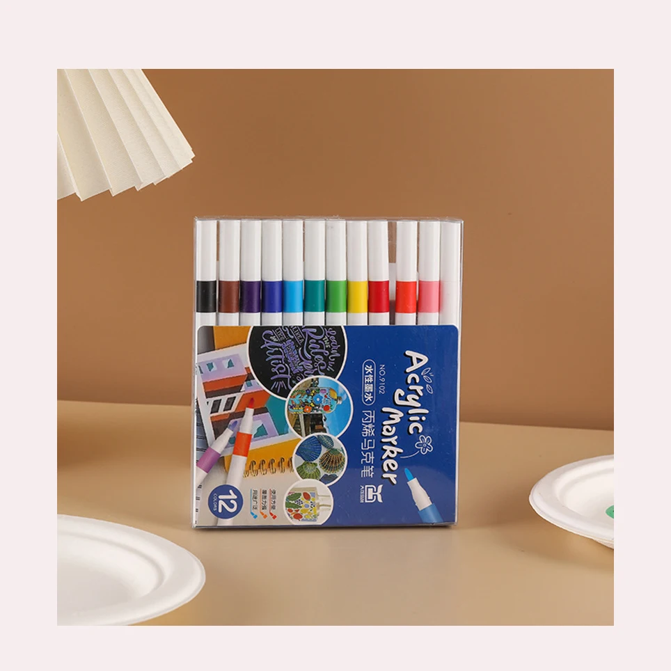 Изготовленный На Заказ 12 Джамбо цвета DIY живопись постоянный чернила на водной основе тонкими концами) Акриловая Краска Маркер для белой доски набор