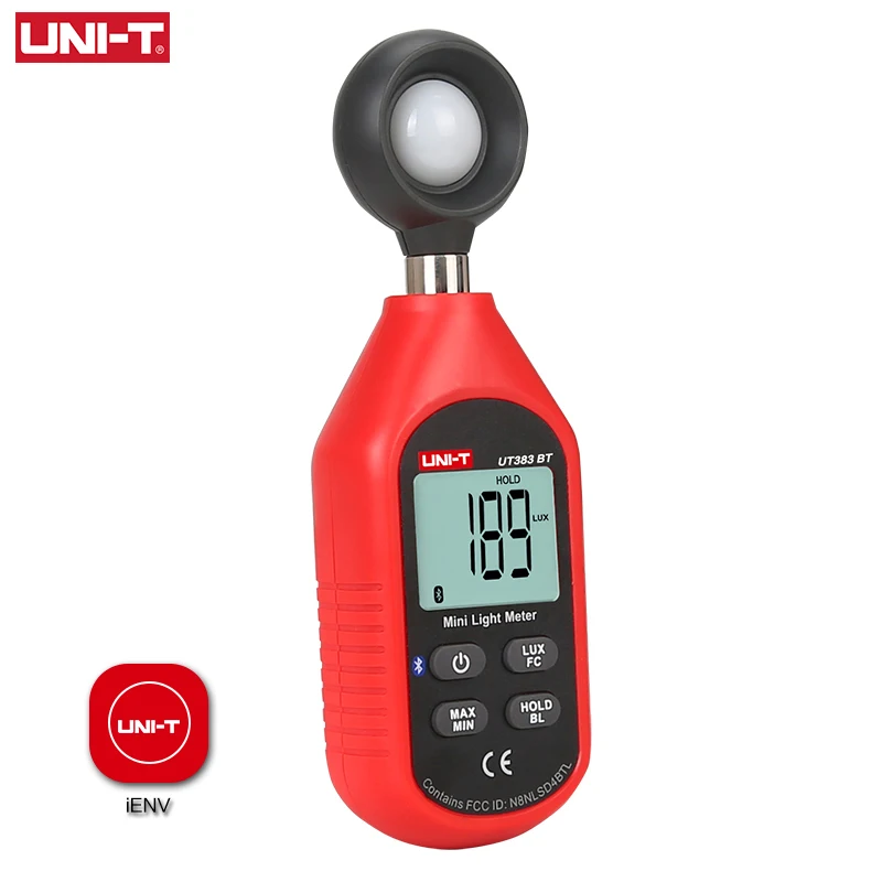 UNI-T UT383BT свет метр 200000 LUX Цифровой Люксметр яркости Lux тестовый сертификат Fc Max Min Illuminometers фотометр