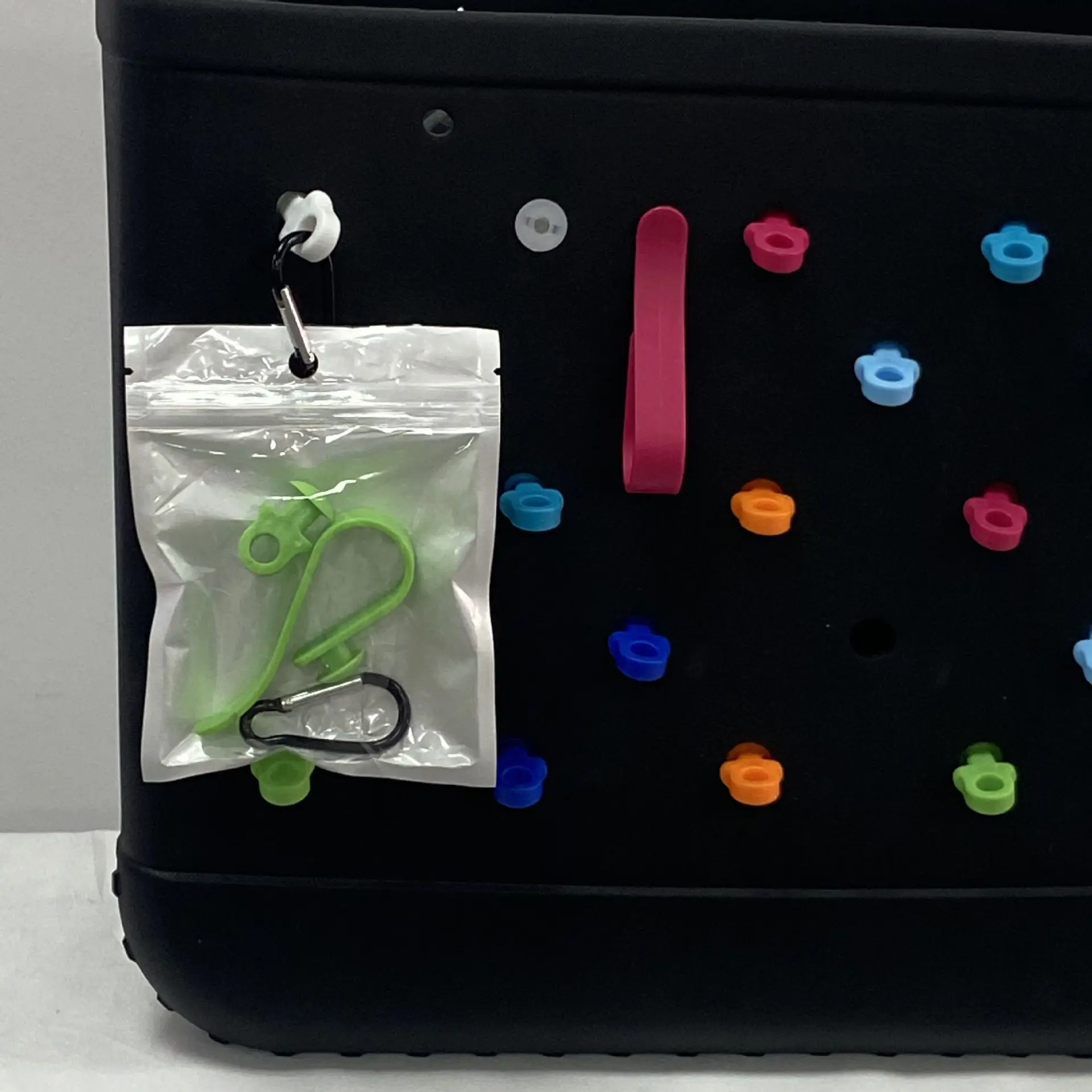 Besafe Insert Plastic Hooks Accessories Charm Carabiner Keychain Key Holder Compatible with Bogg Bag Beach Tote Bag