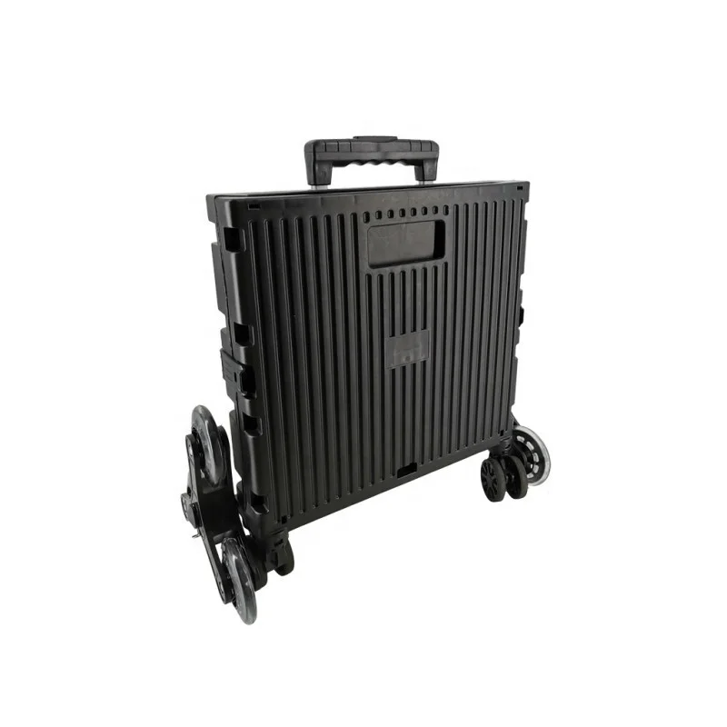 Brand New Plastic Folding Trolley Cart Stair climbing Cart folding trolley for shopping with 3 wheels