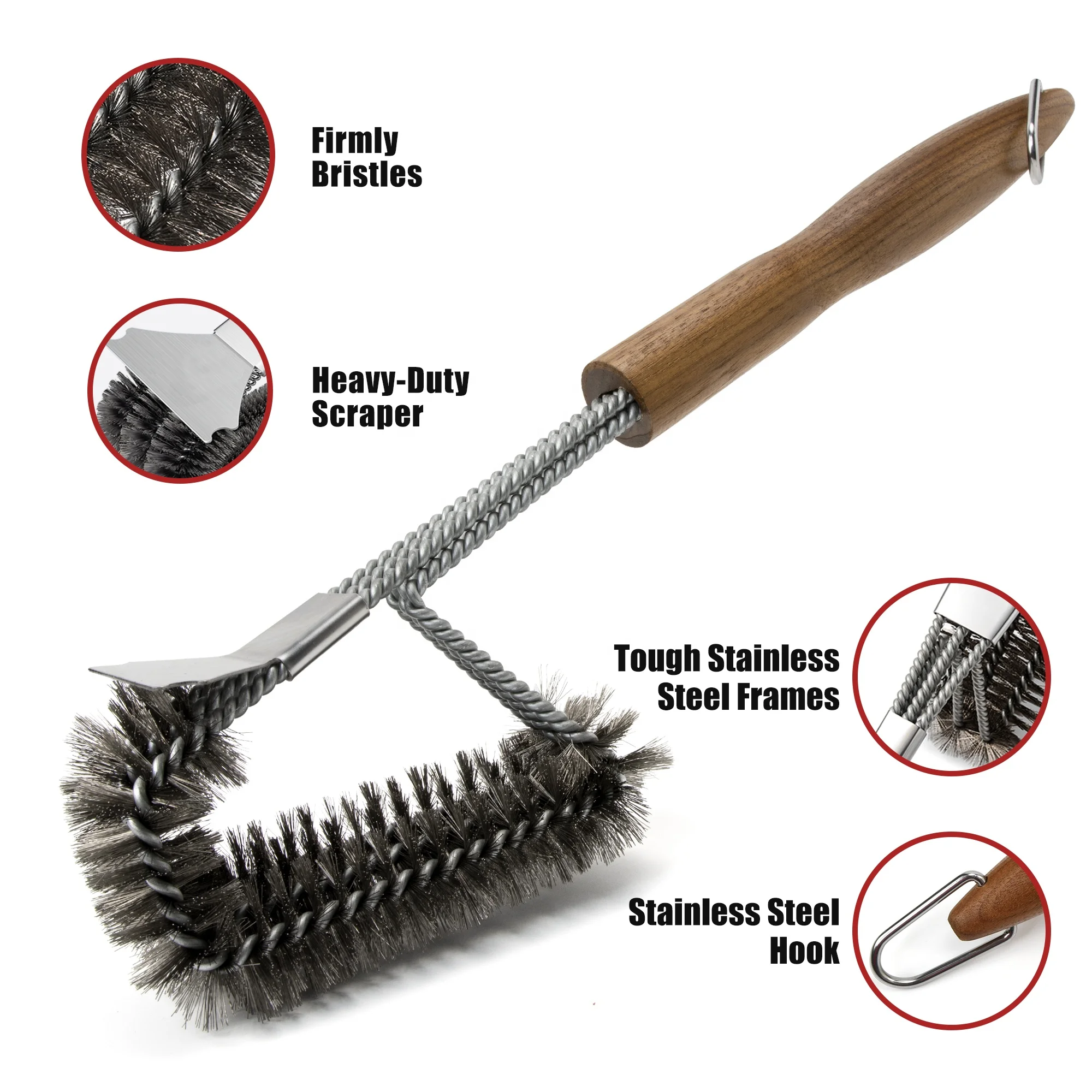 Heavy Duty Grill Brush and Scraper Exclusive Grill Cleaning Kit with Extra BBQ Wire Brush Head