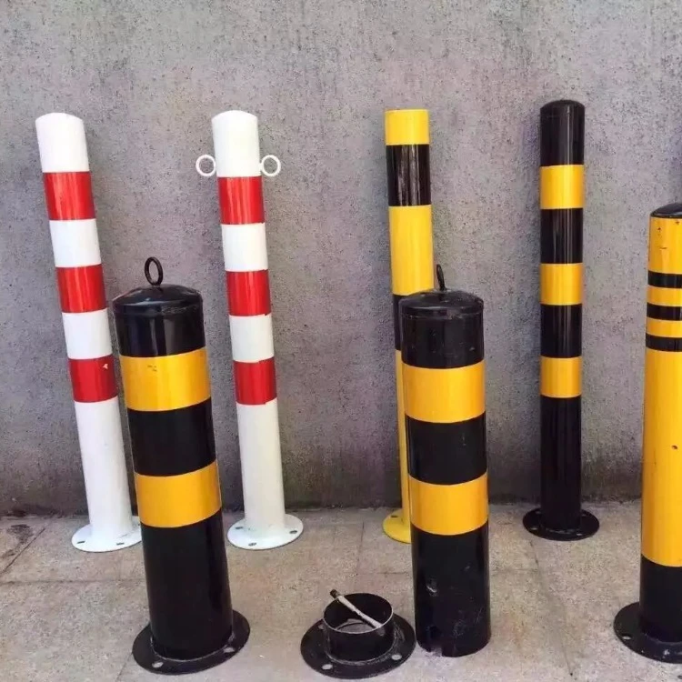 REACH Certificated traffic barrier post, Yellow Black Steel PIPE Bollards