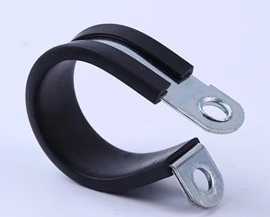 zinc-plating black pvc fixing p-clips cable clamps