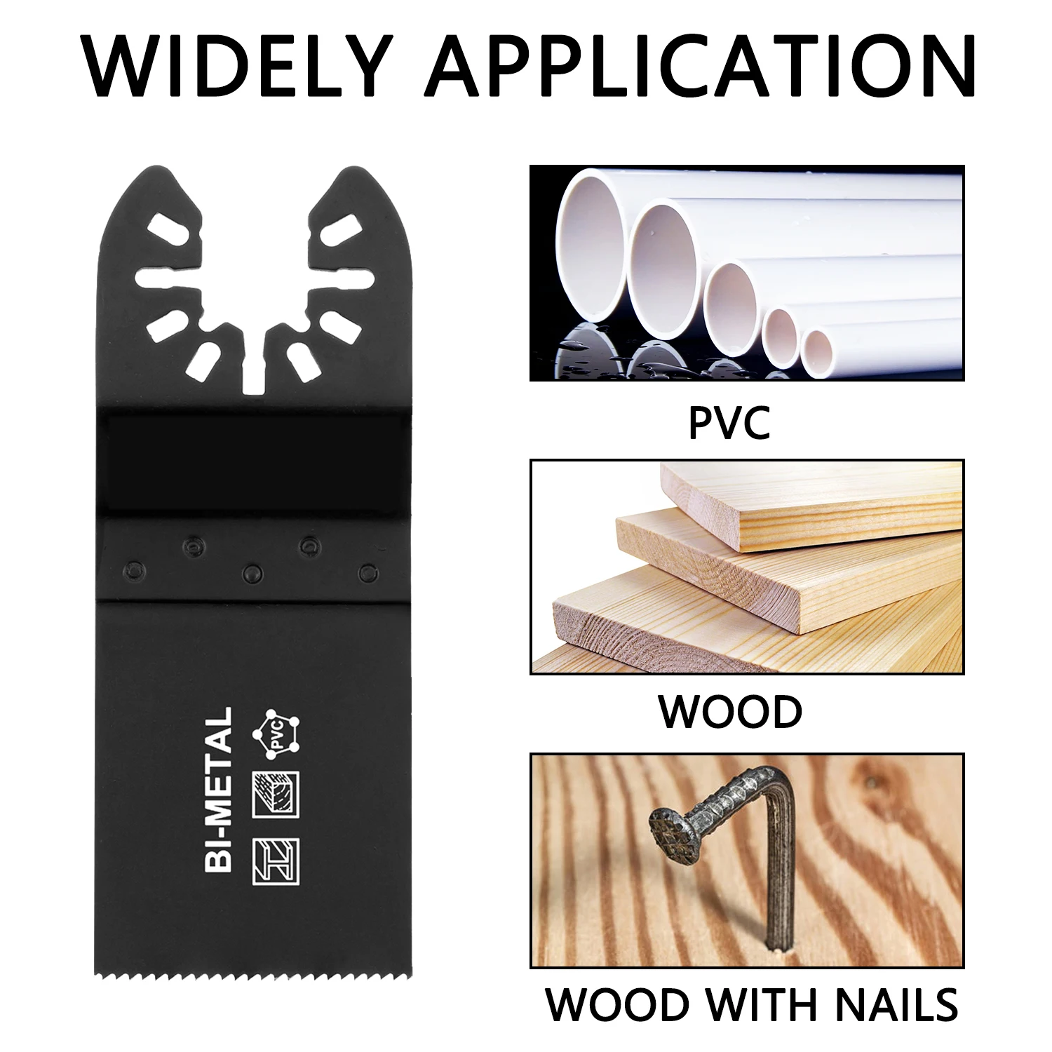Oscillating Tool Accessories Universal Quick Release Bi-Metal Oscillating Saw Blades Multi Tool Blades for Wood Metal PVC