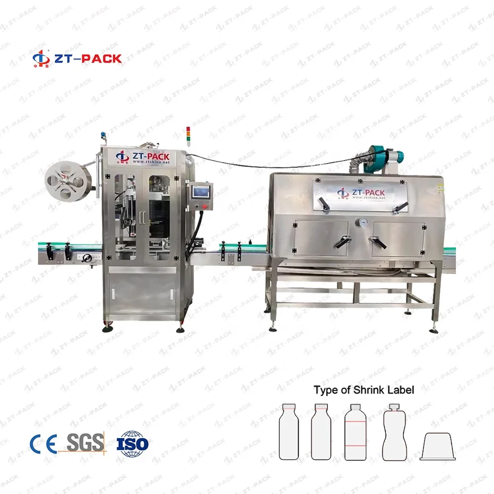 Automatic bottle shrink sleeve label machine for power gel/ bleach bottling shrink labeling machine