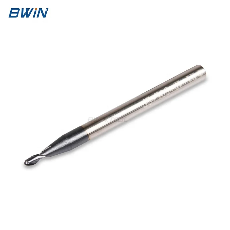 BWIN factory 2flute solid carbide end mill ball nose tungsten carbide cutting milling cutter bits