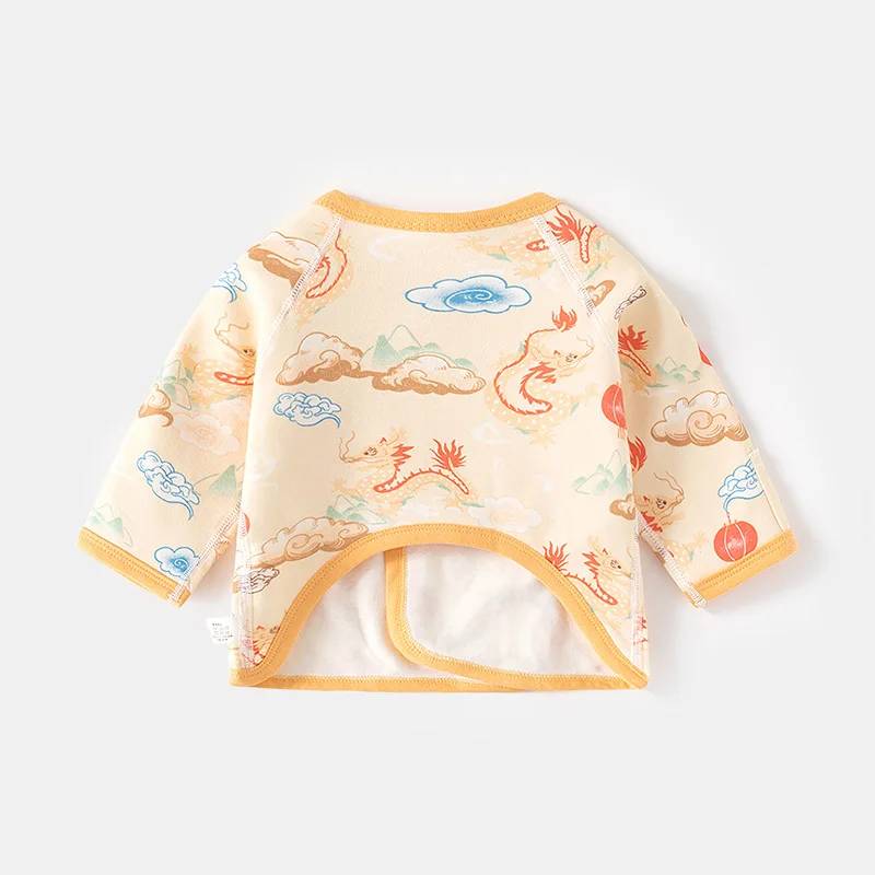 Newborn Baby National Style Tang Suit Monk Clothes Cotton Half-Back Underwear with Plate Buckle Spring Autumn Baby Jacket