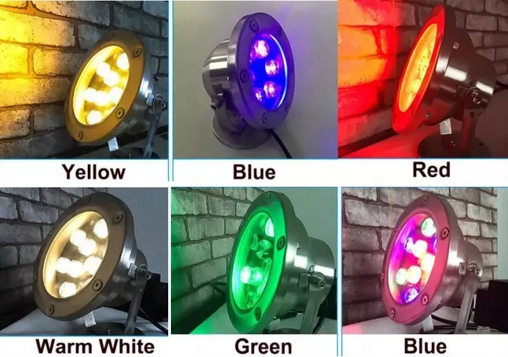Водонепроницаемые 4 провода RGB IP68 лампы для бассейна Подводные светодиодные