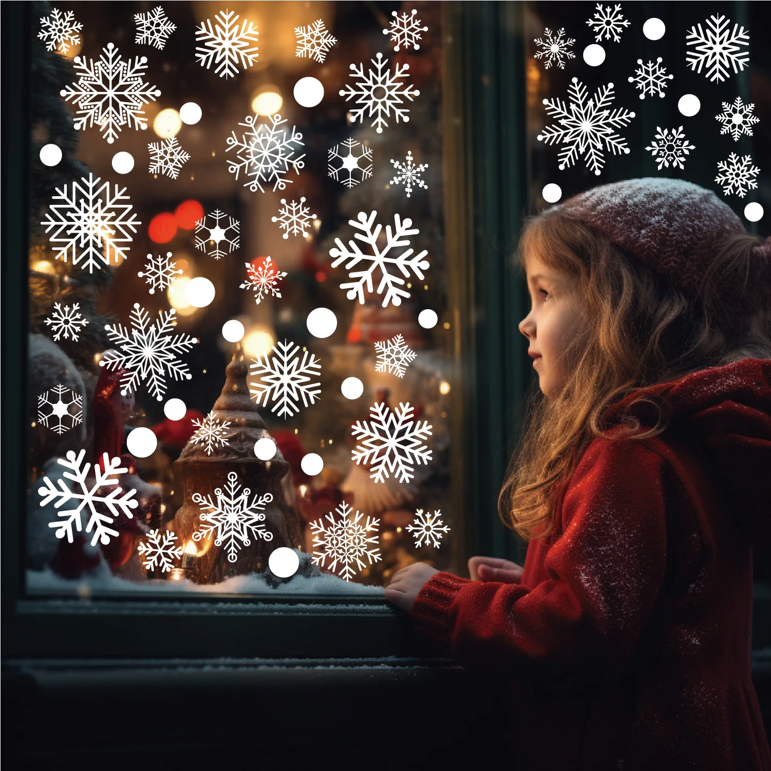 Winter Door Display Window Background Decoration Snowflake Static Glass Sticker Snowflake Window Sticker Christmas