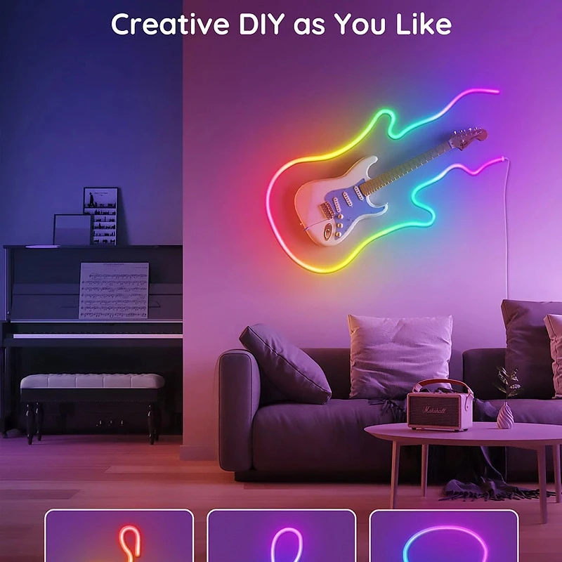 Неоновый свет RGB 12 В 1 м 2 3 4 5 10