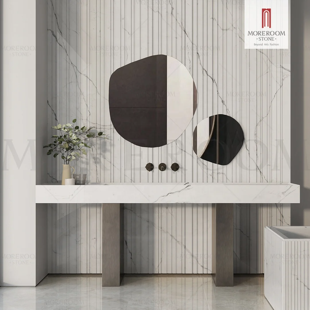 1200*2400*6 Large Format Polished Sintered Stone Marble Look Slabs Tile