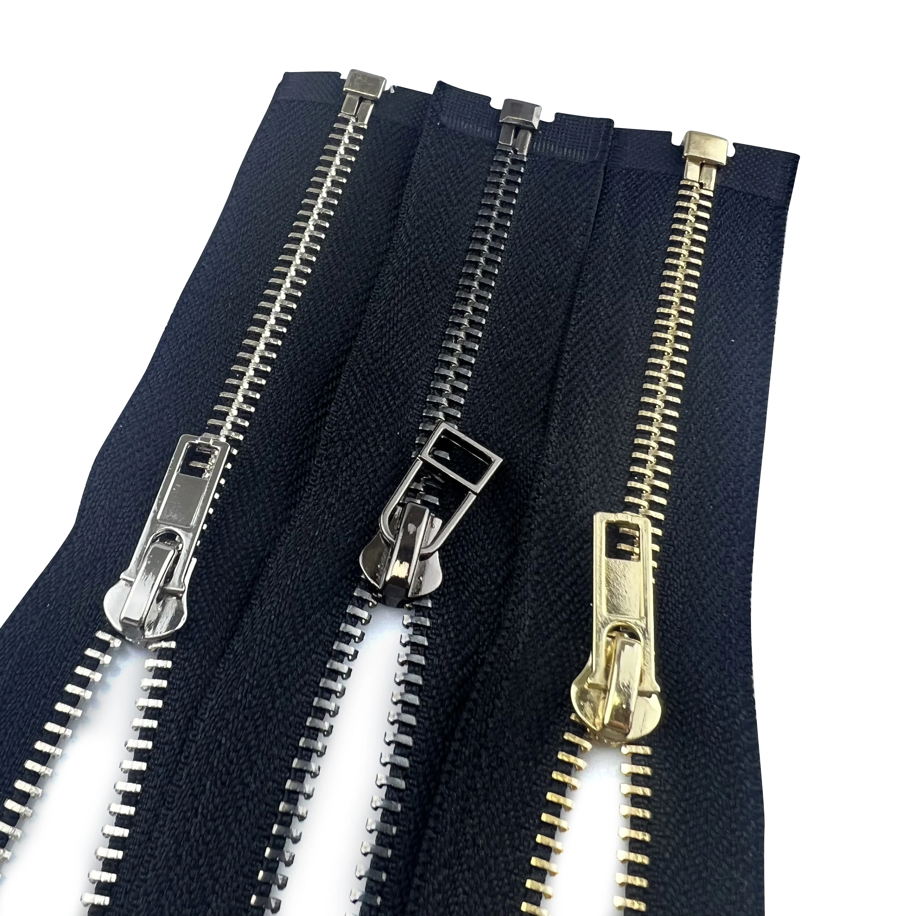 Wholesale Gold Fancy Open Jacket Metal Zipper 5# Tape Roll Zipper Factory Source Customized Excellent Quality