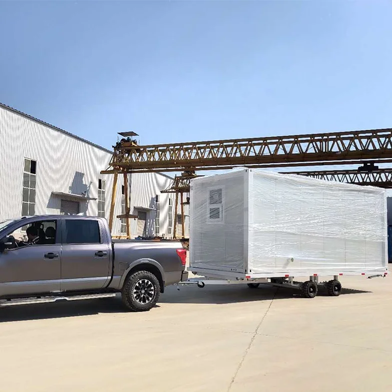 Prefabricated farm mobile container tiny house trailer caravan on wheels
