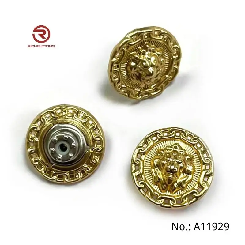 Custom Logo Metal Embossed Denim Gold Zinc Alloy Jeans Accessories Buttons And Rivets Button For Jeans Jacket