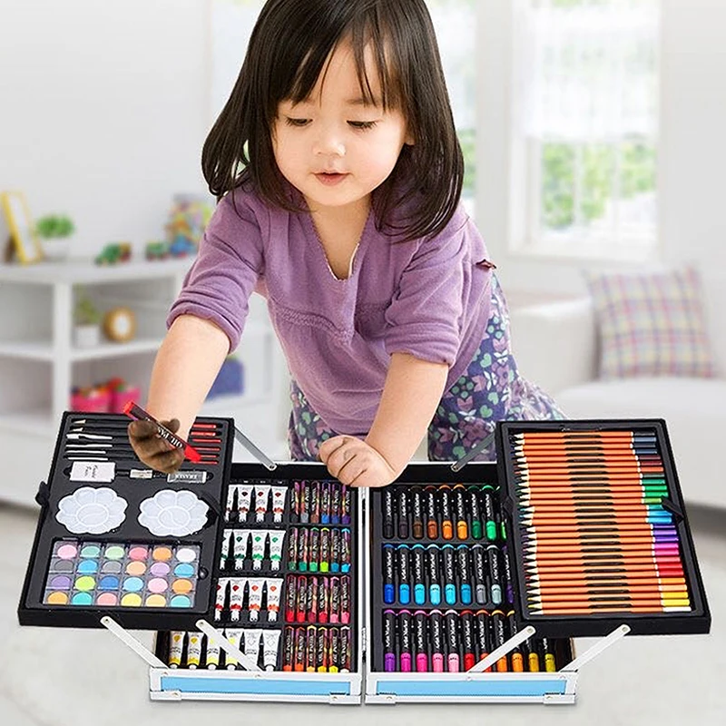 
Best gift Deluxe 145pcs dessin drawing kit set art set with aluminum case 