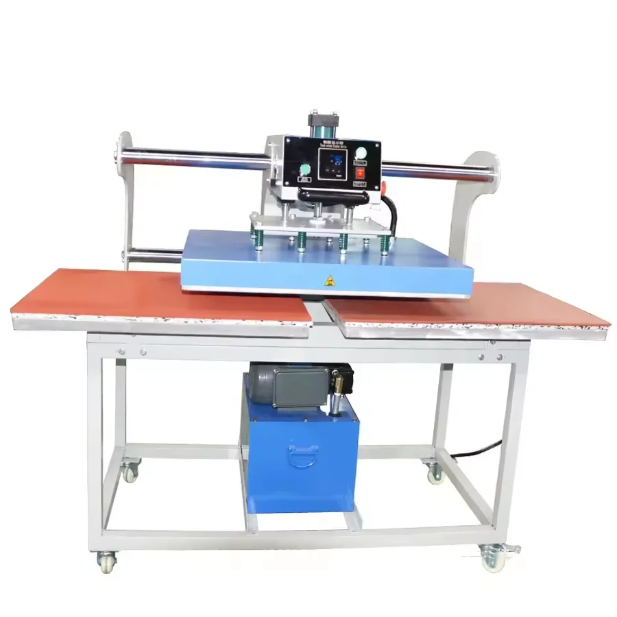 Up-sliding double station hydraulic heat press sublimation plates 3d embossed t shirts machine