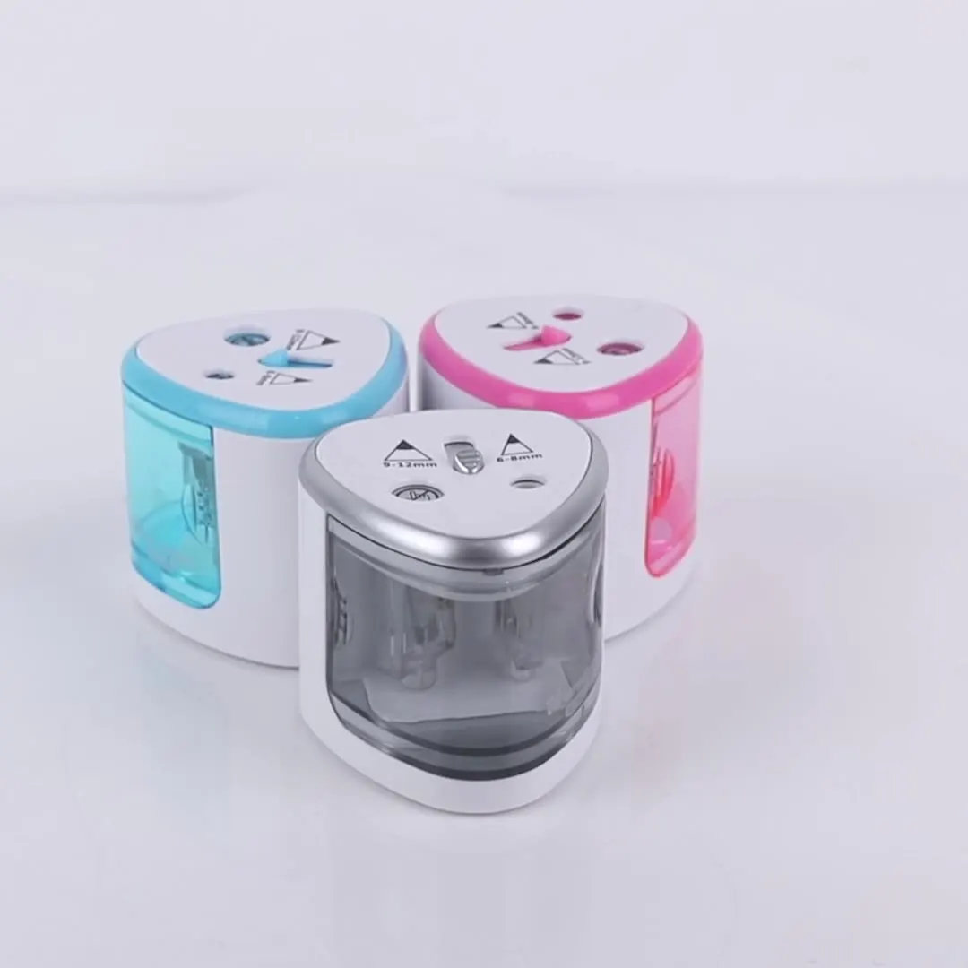 Factory Direct Whosale School Stationery Primary School Students Plastic Two Holes Electric Pencils Sharpener