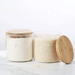 High Quality Borosilicate Spice Glass Jar Food Storage Containers With Bamboo Lids 4oz Airtight Good Jar Food Preservation Safe