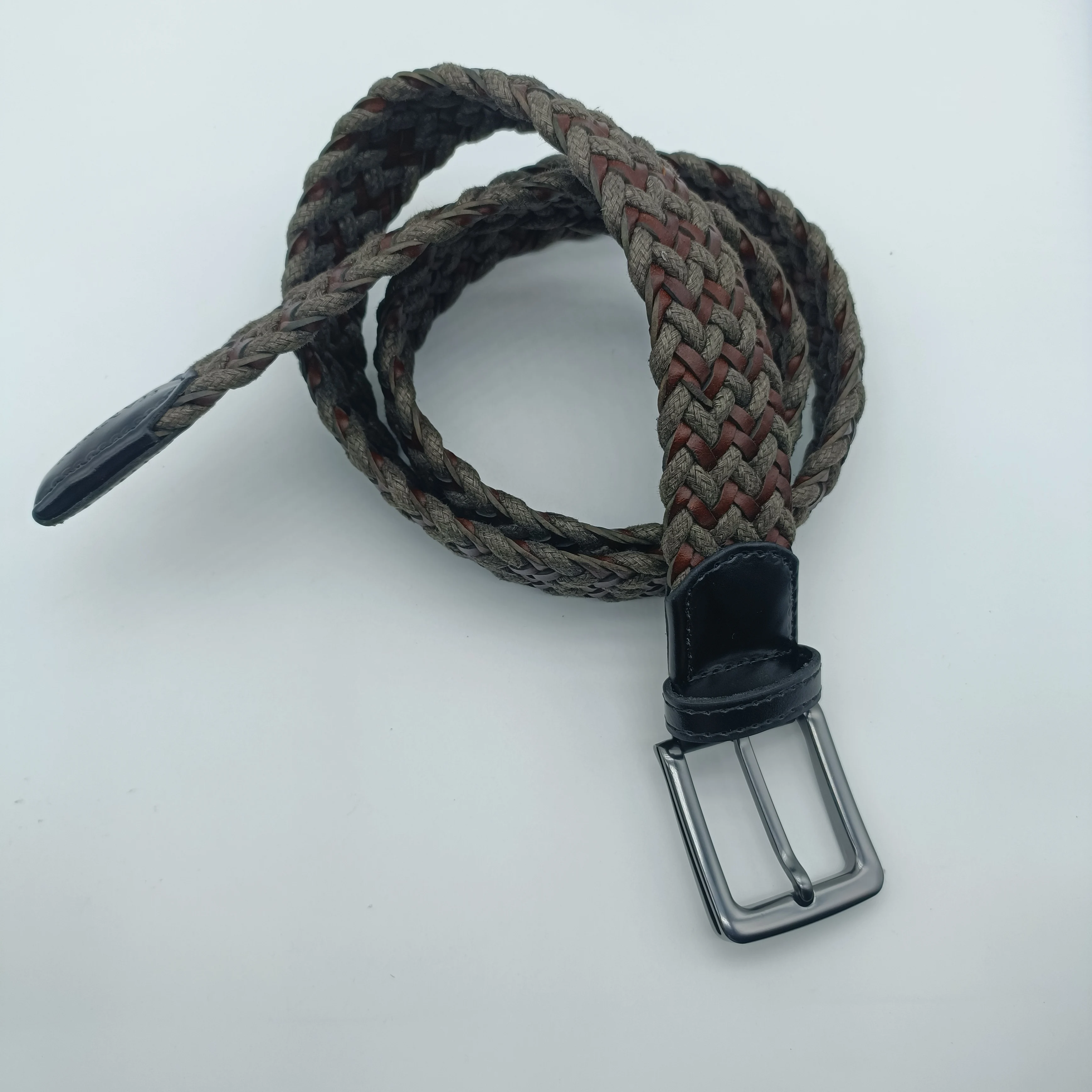 Fashion Knitted Solid Color Canvas Elastic Stretch Belt Fabric Casual Woven Belt for Jeans Belts