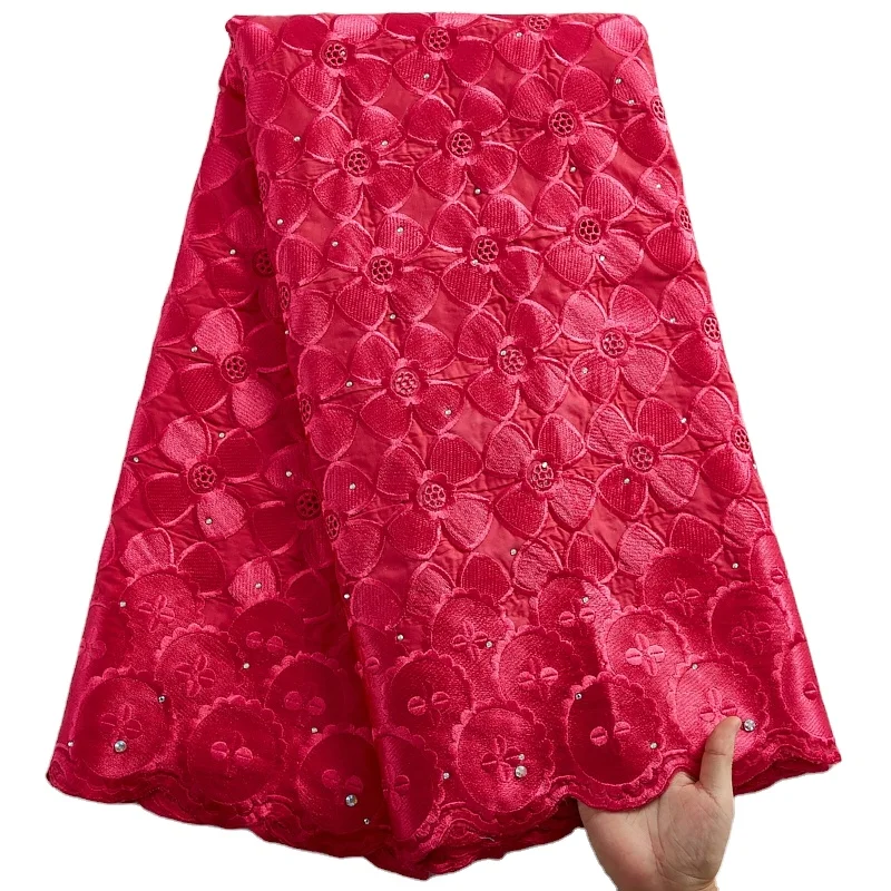 Африканская кружевная дизайнерская ткань с камнями швейцарская вуаль швейцарский хлопок для платья