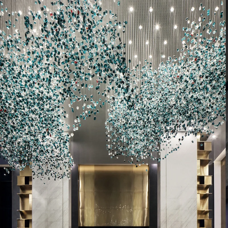 Chandelier Pendant Lights Modern Hotel Chandelier Ceiling Lighting Custom Project Hotel Lobby Large Crystal Modern Chandelier