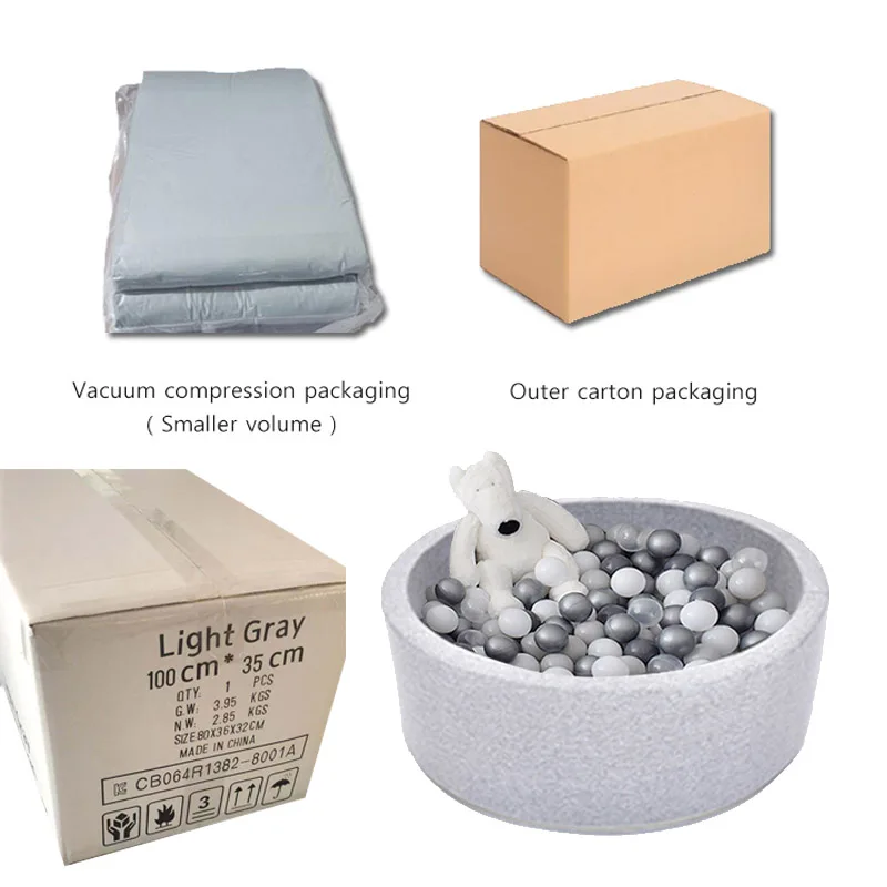 
High Quality Baby Room Indoor Sports toys Gray Soft Sponge ball pool Playground for Kids ocean pool 