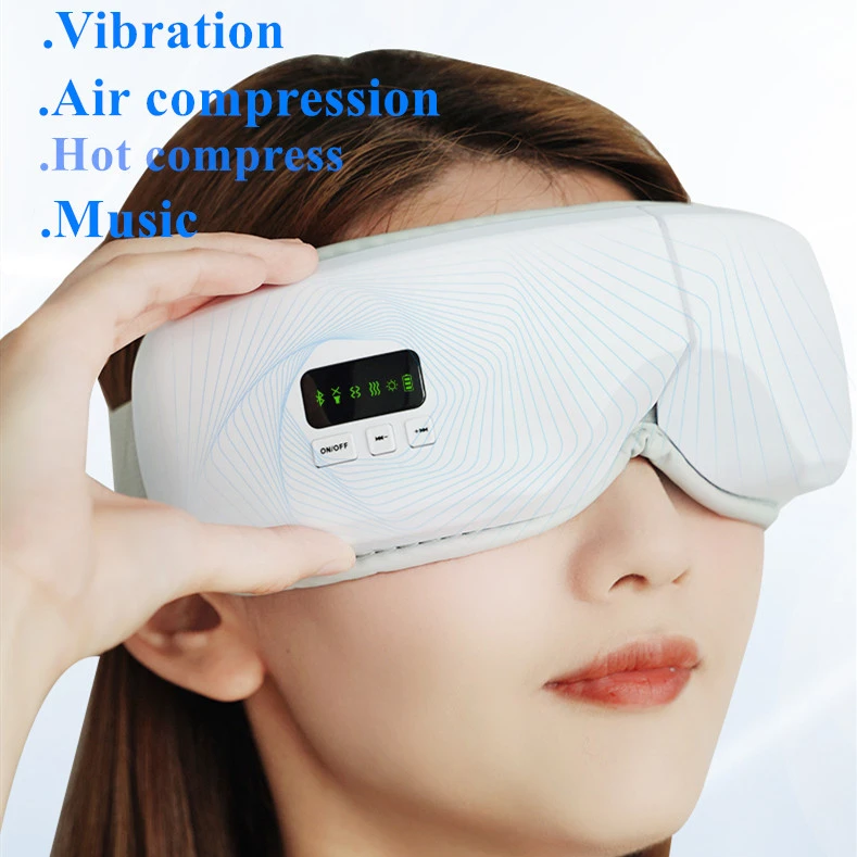 Factory wholesale wireless music eye massager with air compression vibration and hot compress bluetooth electric eye massager