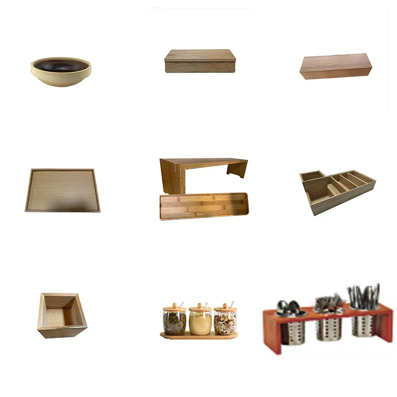 Hot Selling Bamboo Wood Rectangle Storage Box Set Kitchen Storage Cabinet Wooden Rack for Spice Bottles for Hotels