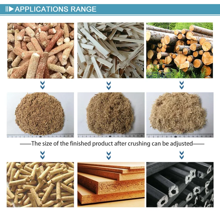 home diesel wood hammer mill crusher with blades shaving sawdust for pellet hammer mill