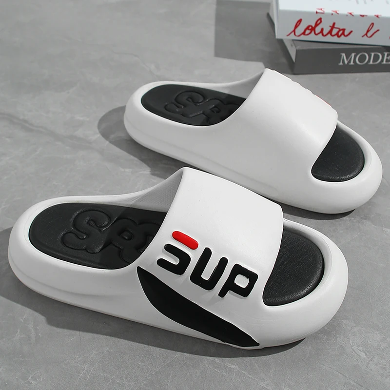 2024 outdoor Men Design Custom Summer cushion trend resistance slip-on thick bottom Platform Style sport slippers sandals eva