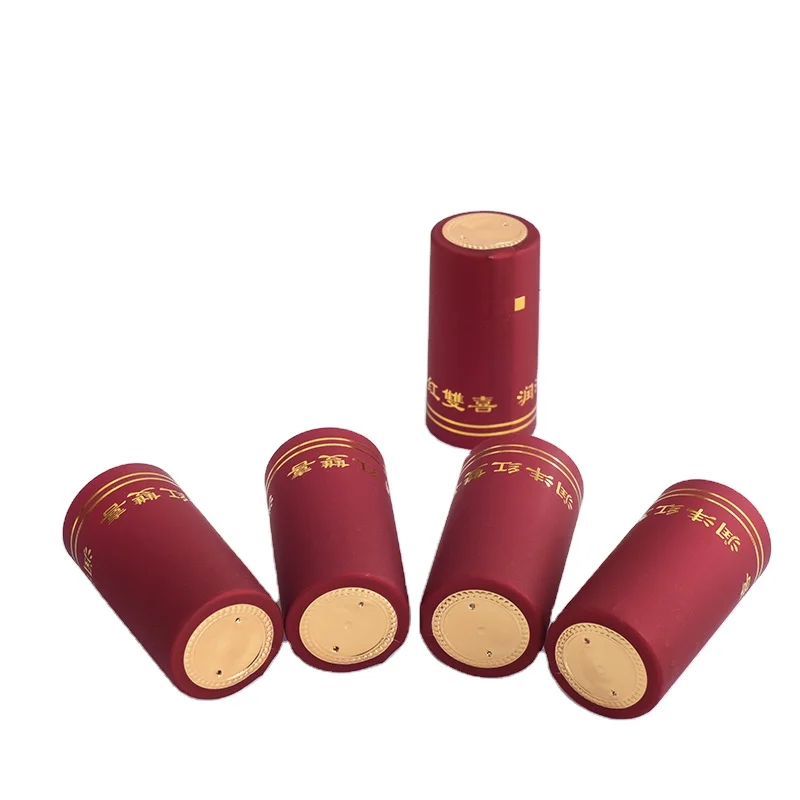 Customizable Round PVC Heat Shrink Caps and Seals for Champagne Wine and Liquor Bottles Refillable with Tear Stripe