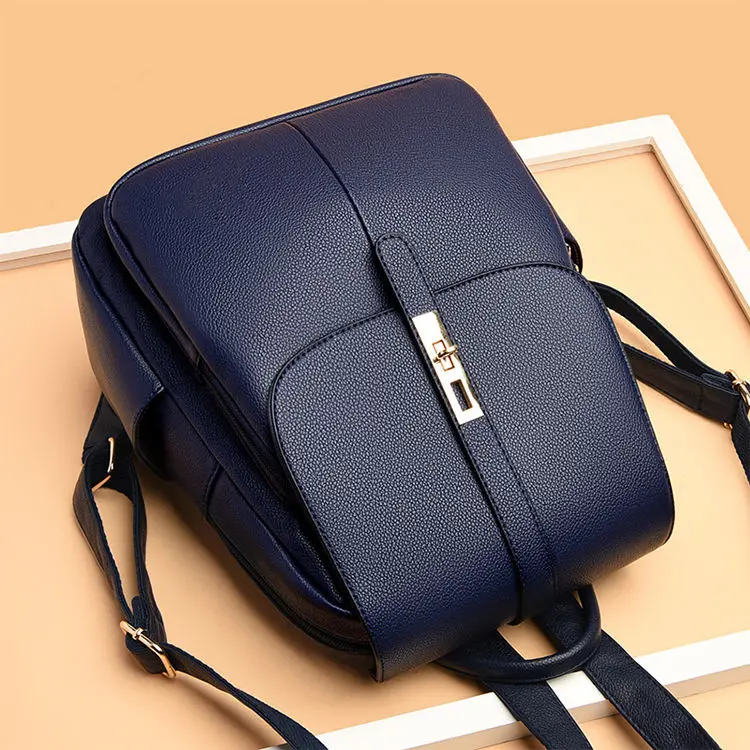 Women Luxury pu Leather Backpack Travel Bagpack Large Capacity Fashion Retro School Bag Shoulder Bags Girls Backpacks