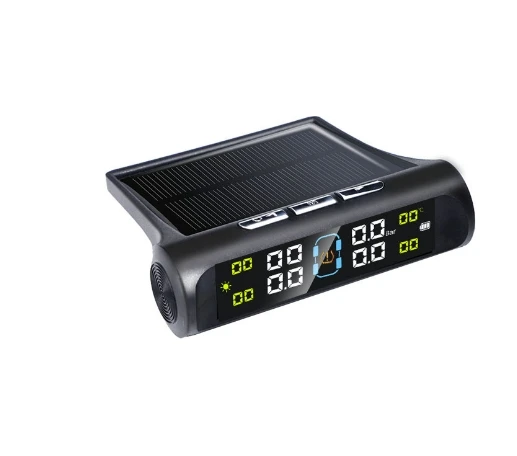 Universal Solar Energy 433 MHz Wireless TPMS for Cars 24-hour Tire Pressure & Temperature Alarm Flat Tire Detection Feature