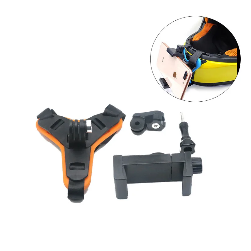 RTS 8/7/6/5 Action Camera Motorcycle Helmet Mount Bracket Camera Recorder Fix Strap Full Face Chin Stand Phone Holder