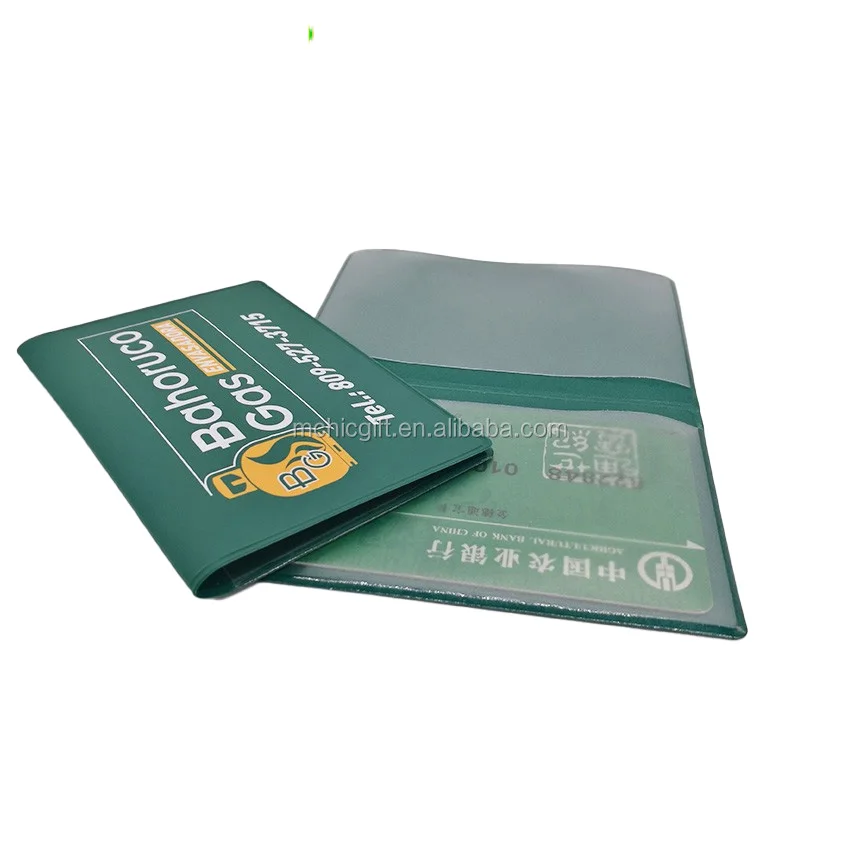 Slim Vinyl Credit Card Covers Soft Plastic ID Card Cover Two Clear Pockets Bank Card Holder Personal Document Holder