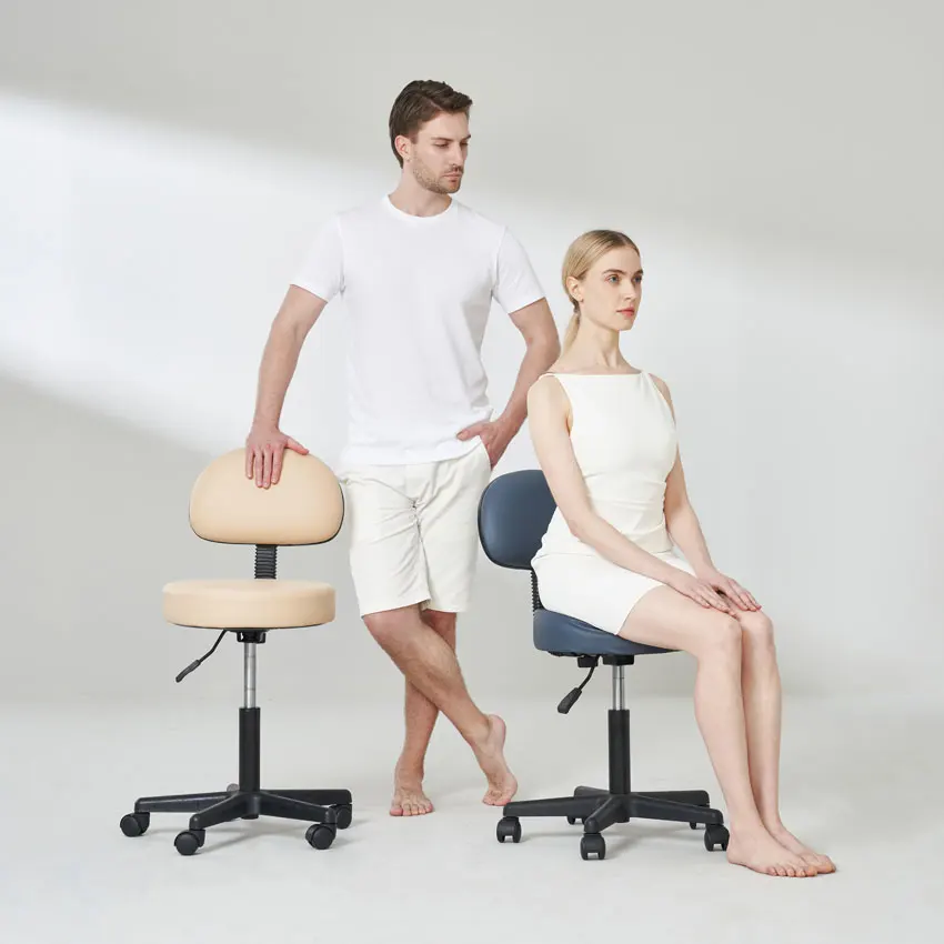 Завод по индивидуальному заказу 360 градусов вращение круглое сиденье с регулируемой спинкой поворотный стул массаж стул качалка табурет с колесами