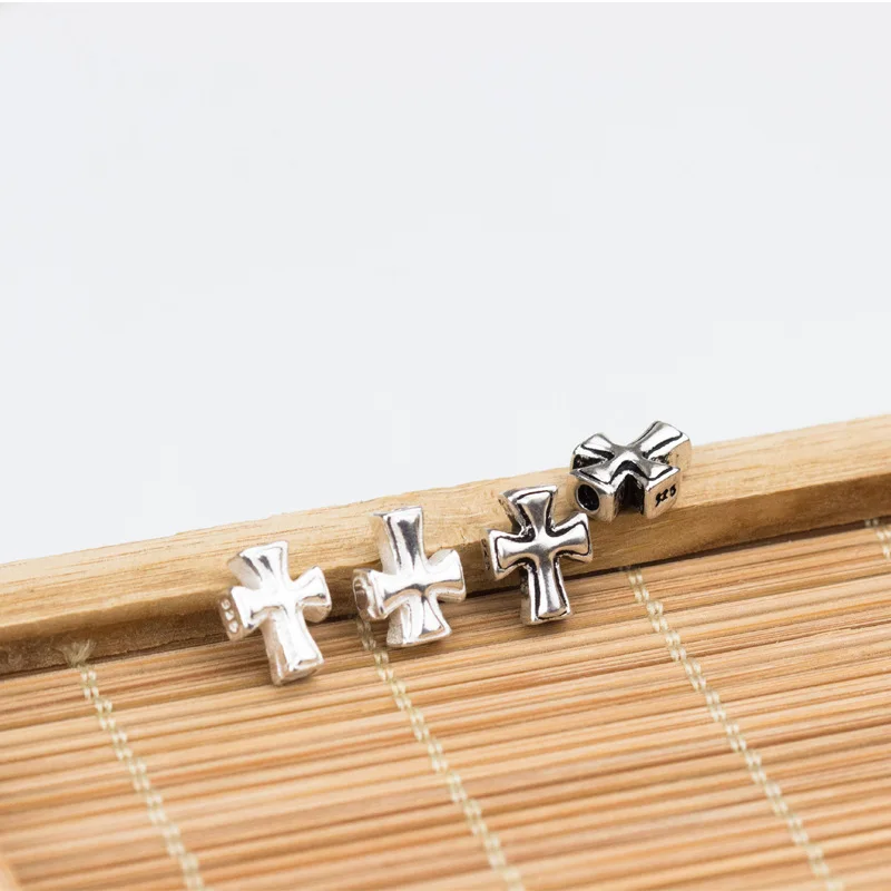 Wholesale Cross beading spacer bead 925 sterling silver for women accessories jewelry