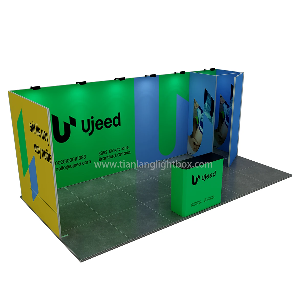 TianLang The most popular 10x20 modular booth with lightest aluminum frames toolless set up system trade show booth