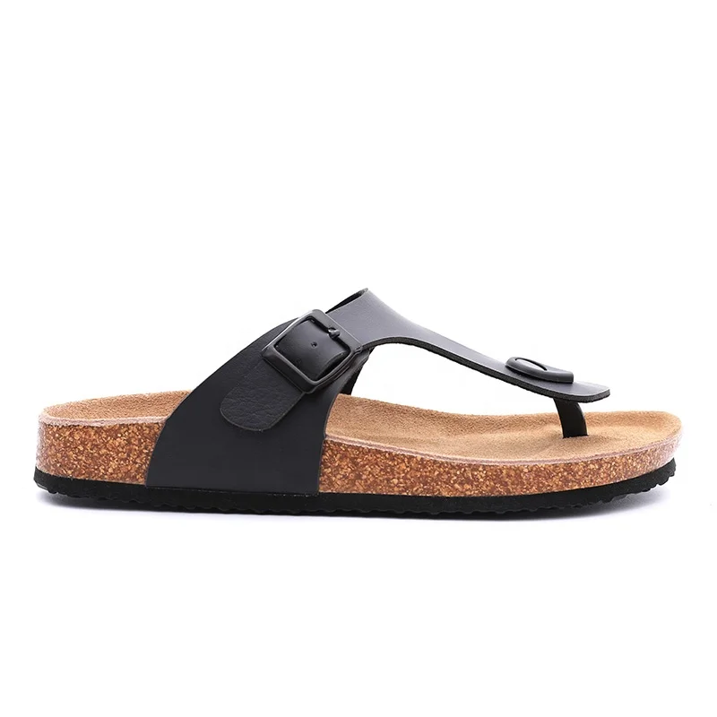 Good Quality Summer Birken Style Bio Cork Outdoor Slippers Flipflops Thong Sandals for Women and Ladies with Leather Insole