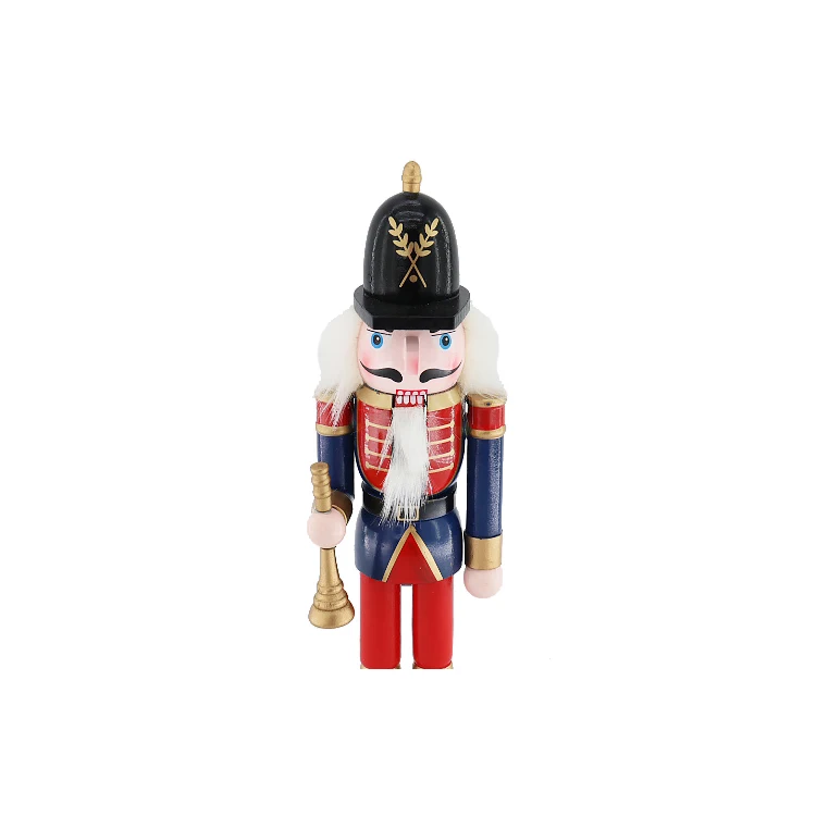 Wholesale 30cm Wooden Nutcracker King The Royal Guard Of Honour Red Black White Christmas Tabletop Ornament Festive Decoration