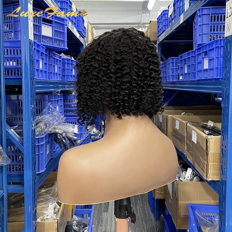 Wholesale Price Mongolian Beyonce Bang Full Lace Wig,Curly Glueless Lace Wig,Bob short 10a Grade Lace Wig