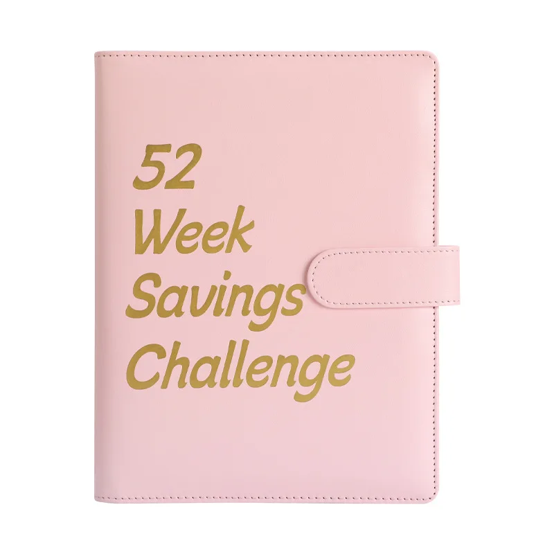 Wholesale Macaron Color 52 Week Savings Challenge with 6 Rings A5 A6 Budget Binder  PU Leather Cover for Gifts