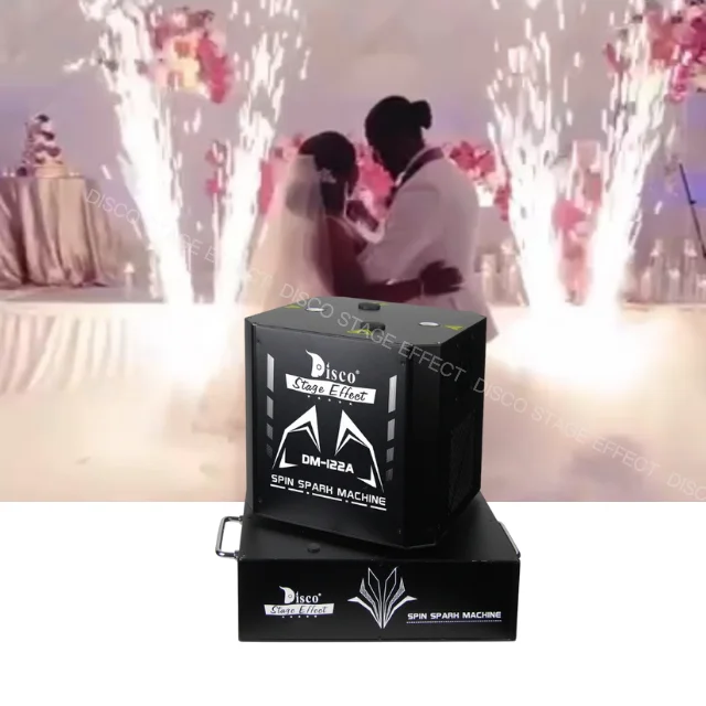 Romantic effect double flower rotating cold spark firework machine