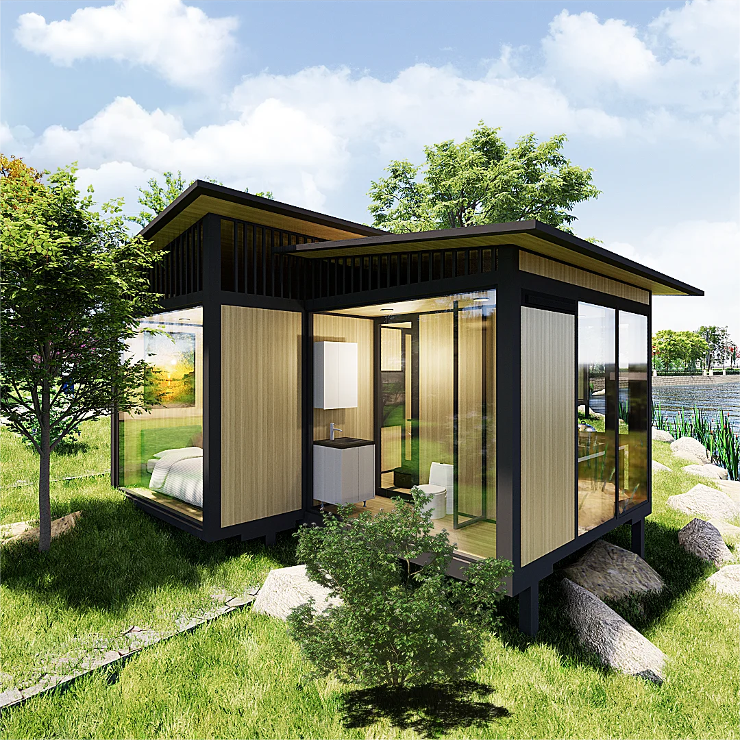 Customized aluminum OEM prefab mobile house villa luxury prefabricated house with factory price