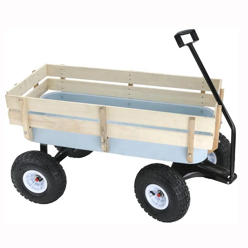 Manufacturer Strength Capacity Utility, Wheels camping trolley collapsible Handle Wooden Railing Kids Beach Folding Wagon Cart/