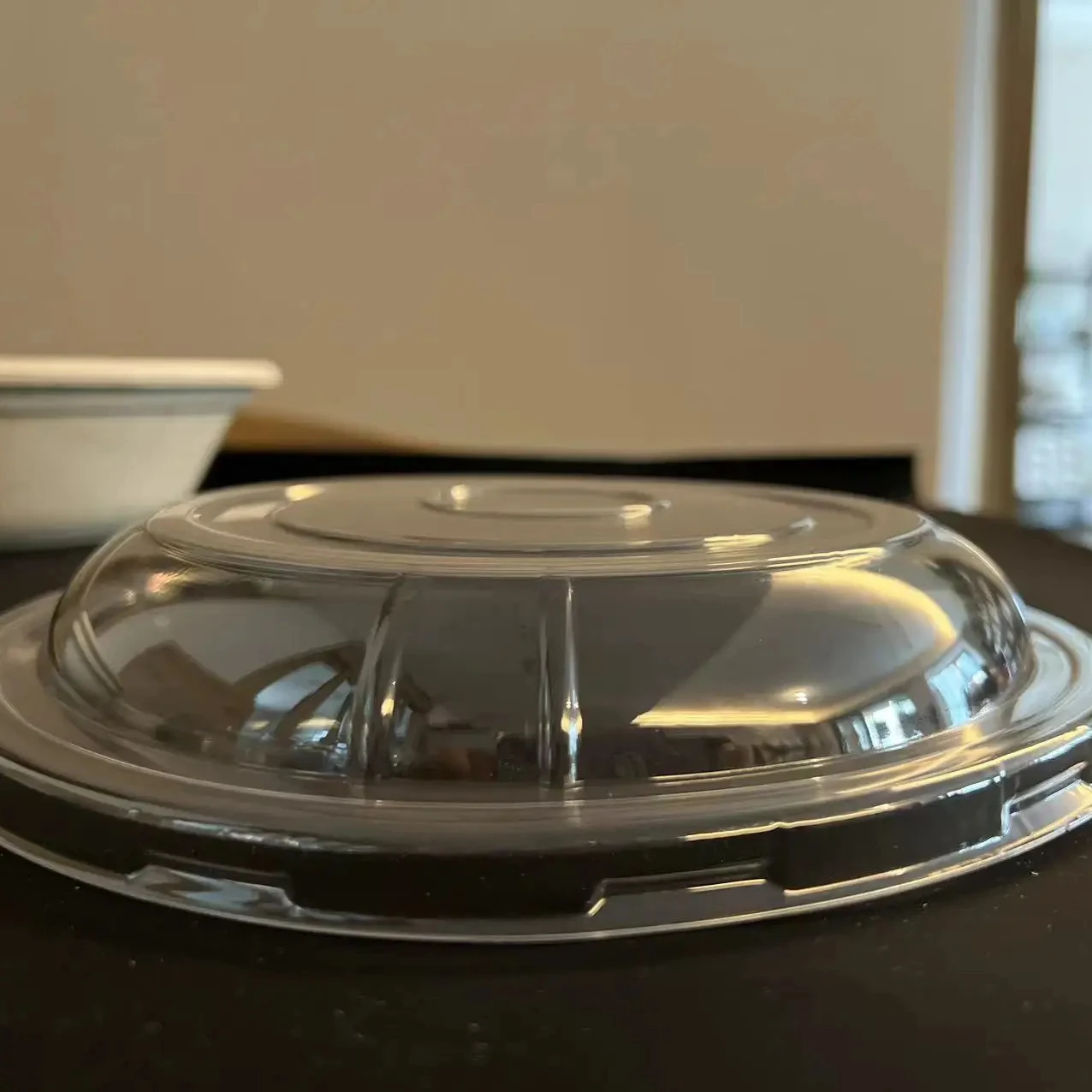 Biodegradable bagasse round bowl PET Dome Lid for 24oz round bowl 32oz round bowl0919